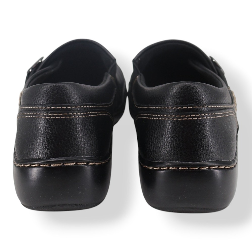 Clarks Collection Cora Teresa Black Tumbled Leather Slip-On Loafer Womens 8.5 - Picture 3 of 8